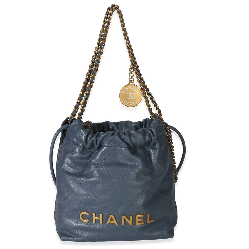 Chanel Blue Quilted Calfskin Chanel 22 Mini Hobo